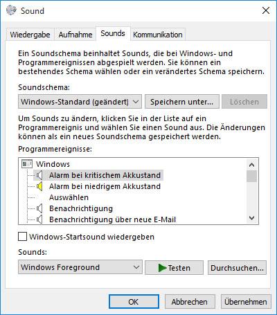 Windows 10 Sounds ändern oder entfernen - so gehts