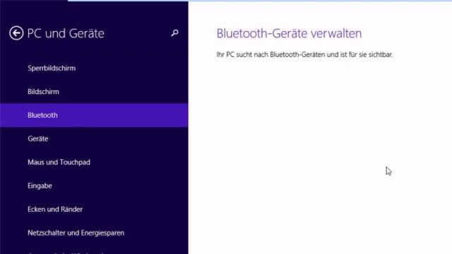 Bluetooth unter Windows 10 über das Suchfeld deaktivieren