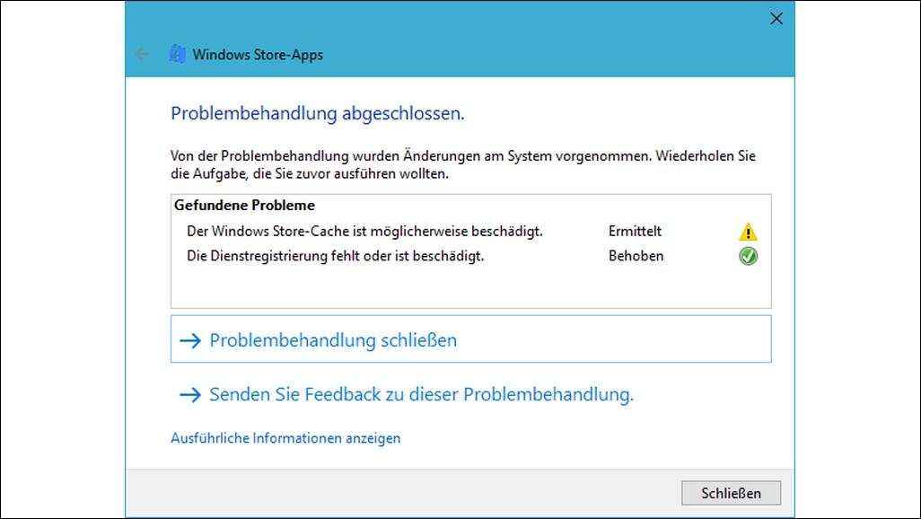 Windows 10: App Store öffnet sich nicht