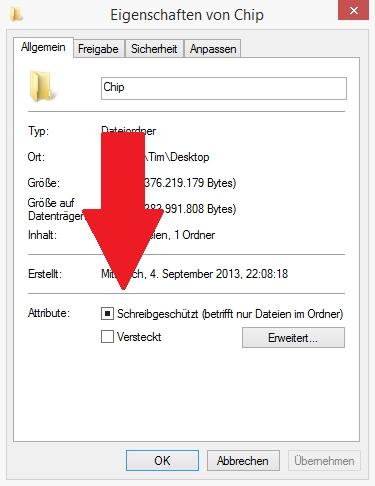 Datei schreibgeschützt - kann nicht in Windows 10 entfernt werden - was tun?
