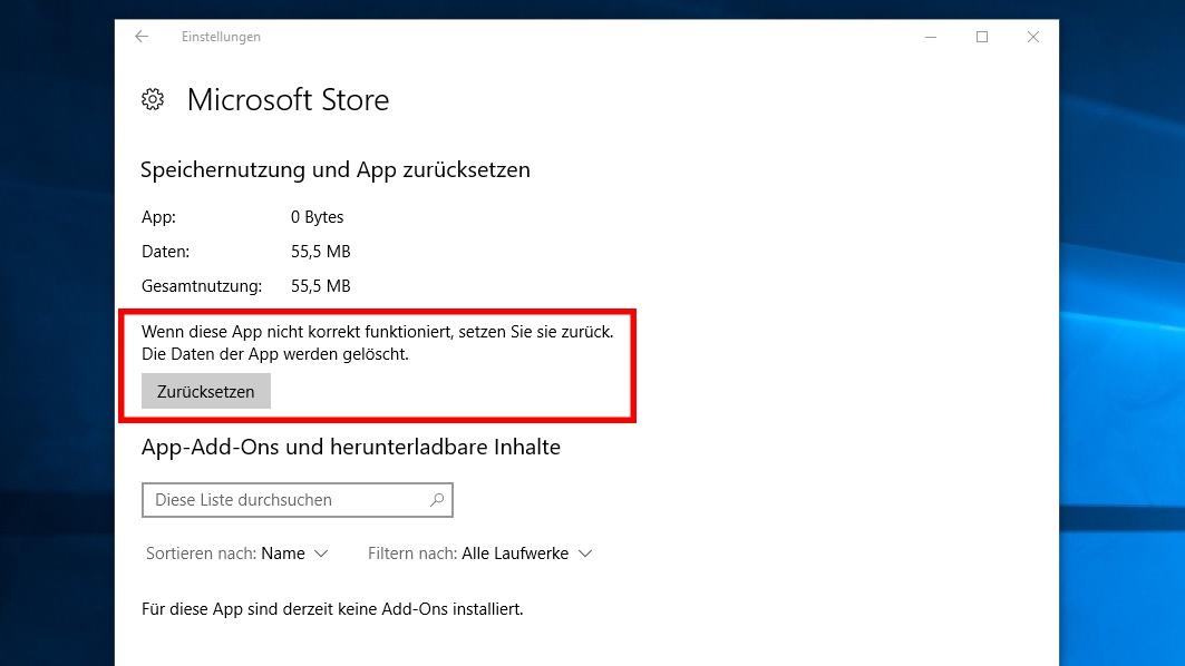Windows Store zurücksetzen und reparieren - so geht es