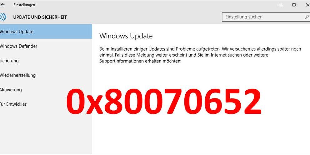 0x80070652 Update Fehler in Windows 10 beheben