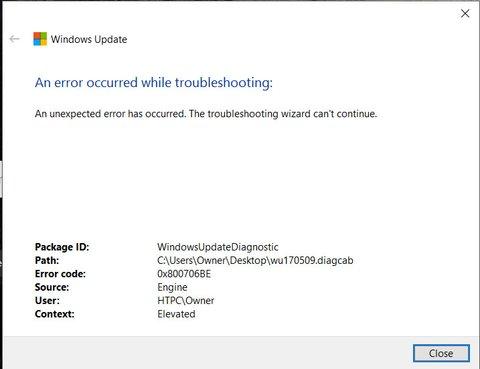 0x800706be Fehler in Windows 10 beheben