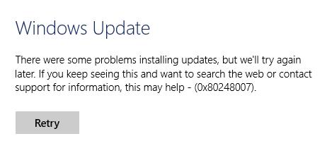 Fehler 0x80248007 bei Windows Update beheben